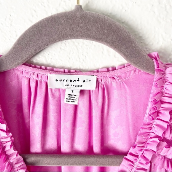 Anthropologie Dress Women's Small Current Air Pink Ruffle Dopamine Aesthetic - Picture 5 of 10